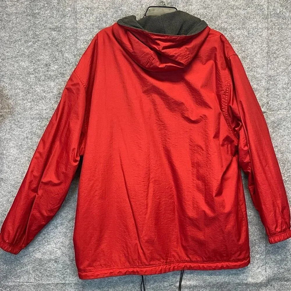 STRUCTURE Sport Jacket Men’s XL Red Charcoal Gray‎ Hooded Reversible Windbreaker